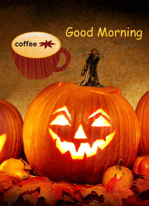 good morning halloween coffee images