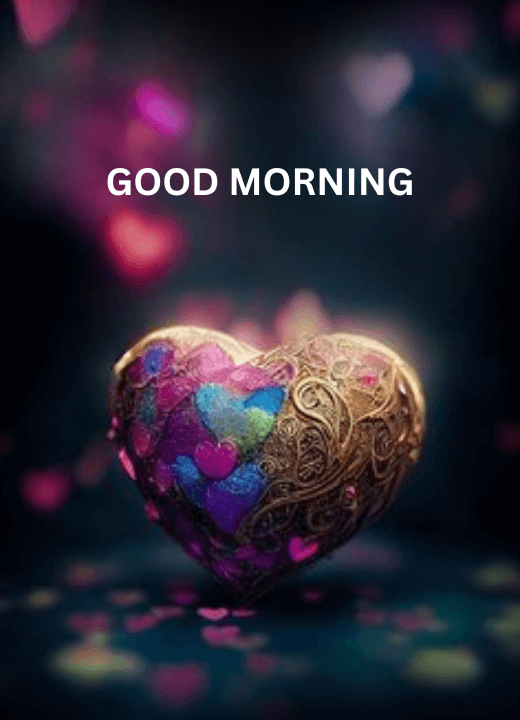 good morning images with heart symbol