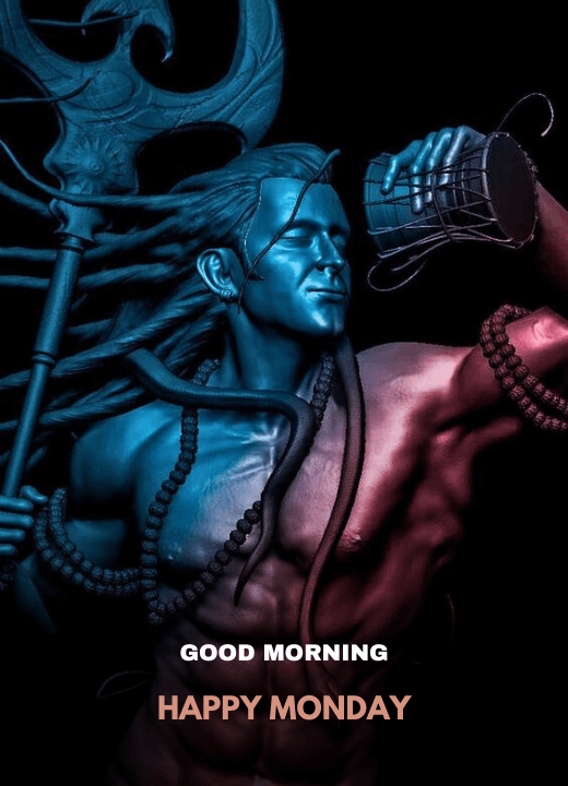 monday good morning images with god shiva in hindi