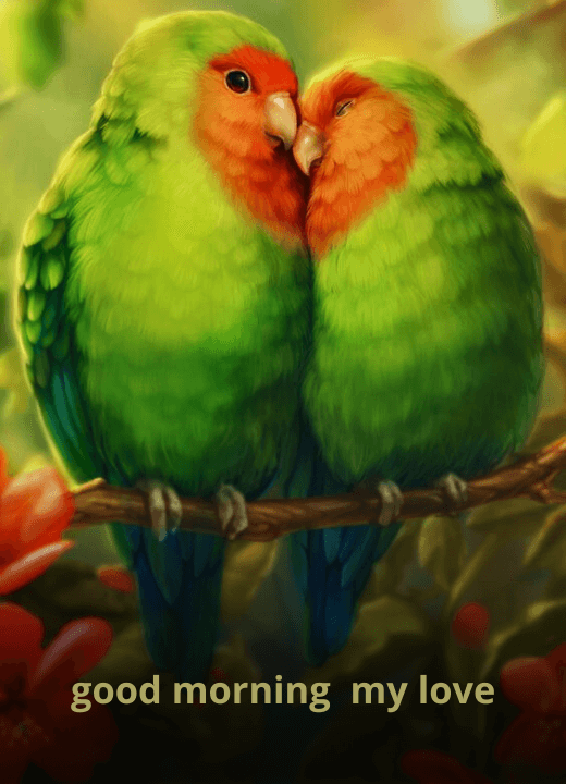 good morning love birds images hd