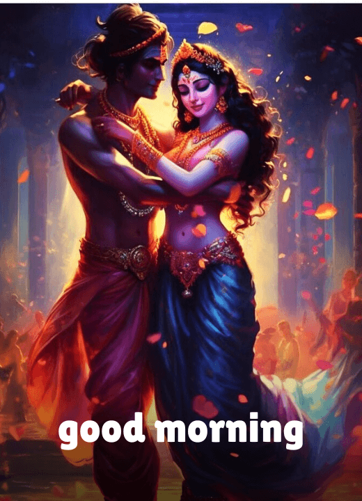 good morning beautiful images of lord krishna and radha