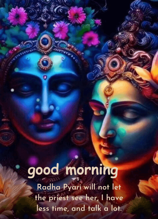good morning quotes with radha krishna images