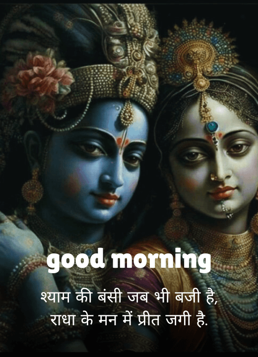 radha krishna good morning images shayari