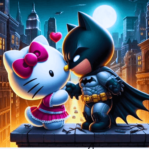 batman and hello kitty matching pfp