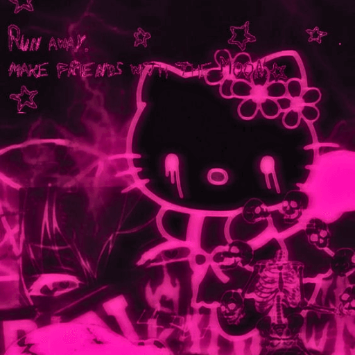 black background hello kitty