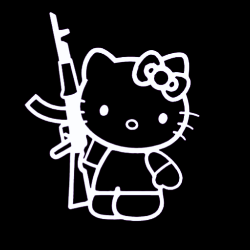 hello kitty pfp black background